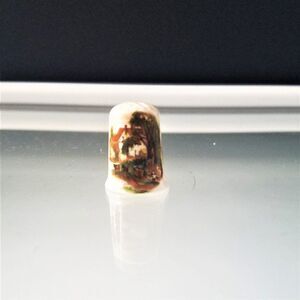 Vintage Thimble Bone China British Made Pastoral Country Scene Collectible
